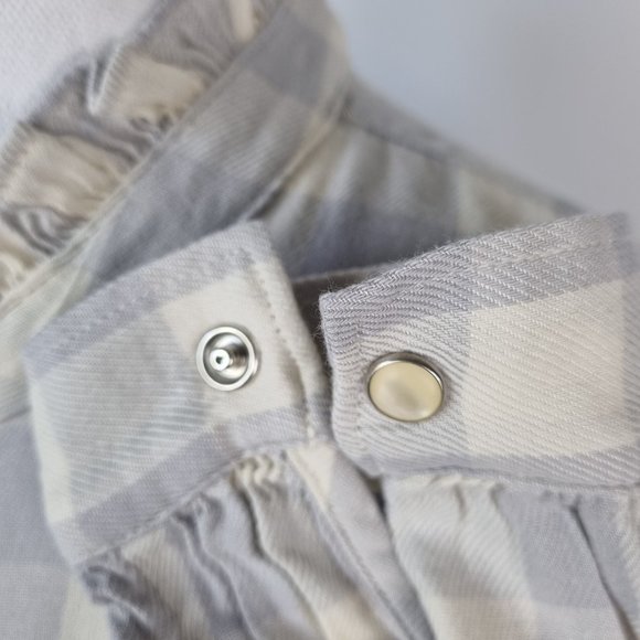 NWT - Gap Square Plaid Ruffle Collar/Cuff Shirt Size M - Picture 5 of 12